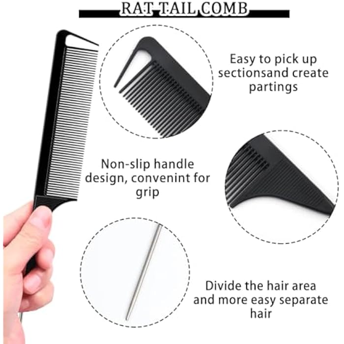 Soft Hair Brush Set with Edge Brush, Bristle Brush and Mini Comb, Teasing Brush Set for Baby Hair Softening and Flyaways [3 Pieces] - Image 5